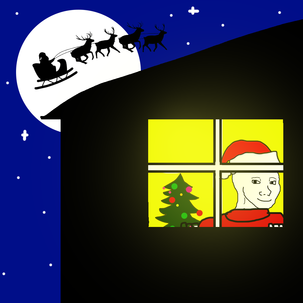 Wojakmas in Window with Santa